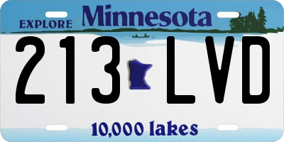 MN license plate 213LVD