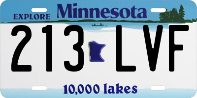 MN license plate 213LVF