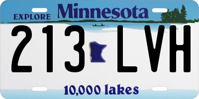 MN license plate 213LVH