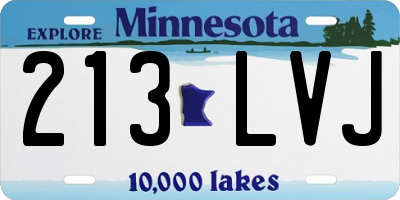 MN license plate 213LVJ