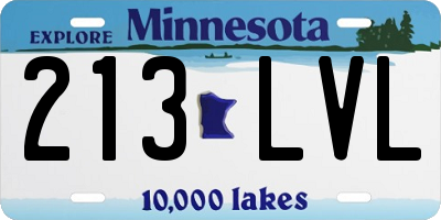 MN license plate 213LVL