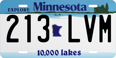 MN license plate 213LVM