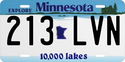 MN license plate 213LVN