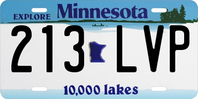 MN license plate 213LVP
