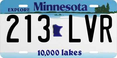 MN license plate 213LVR