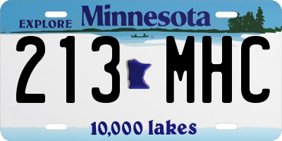 MN license plate 213MHC