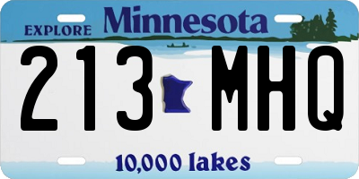 MN license plate 213MHQ