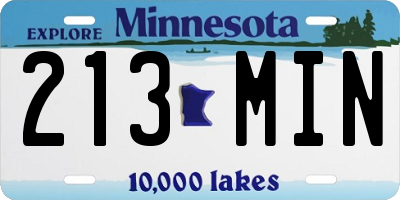 MN license plate 213MIN