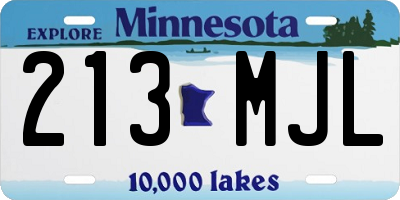 MN license plate 213MJL