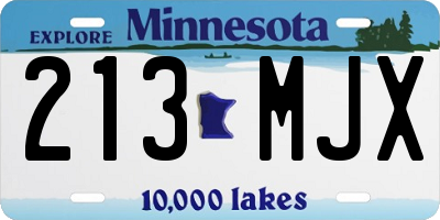 MN license plate 213MJX
