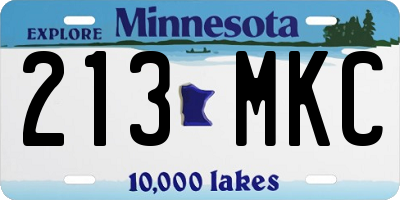 MN license plate 213MKC