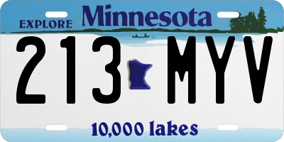 MN license plate 213MYV