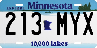 MN license plate 213MYX