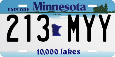 MN license plate 213MYY