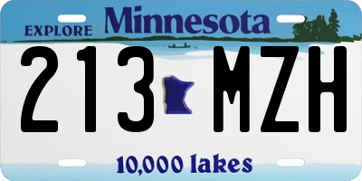 MN license plate 213MZH