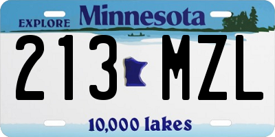 MN license plate 213MZL