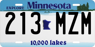 MN license plate 213MZM