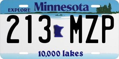 MN license plate 213MZP