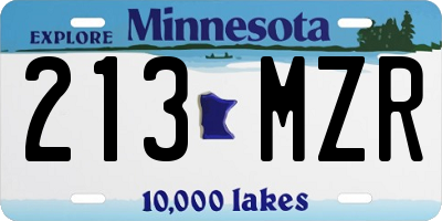 MN license plate 213MZR