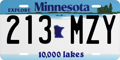 MN license plate 213MZY
