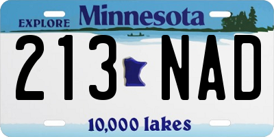 MN license plate 213NAD