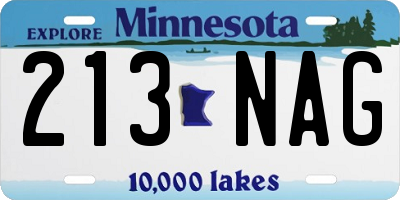 MN license plate 213NAG