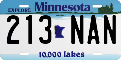 MN license plate 213NAN