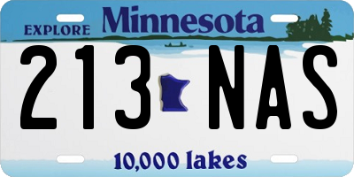 MN license plate 213NAS