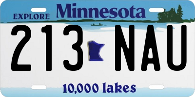 MN license plate 213NAU