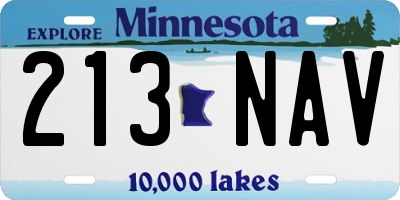 MN license plate 213NAV