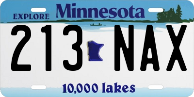 MN license plate 213NAX