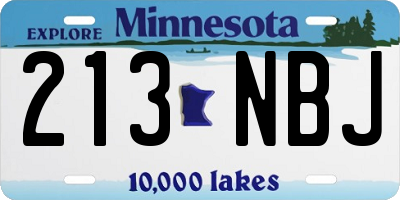 MN license plate 213NBJ