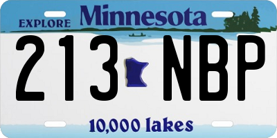 MN license plate 213NBP