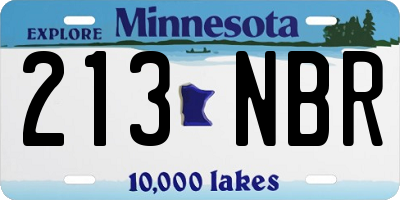 MN license plate 213NBR
