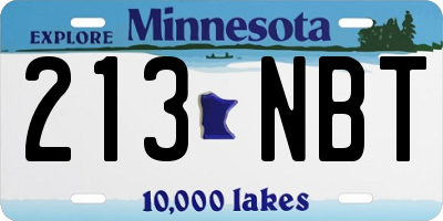 MN license plate 213NBT