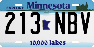 MN license plate 213NBV