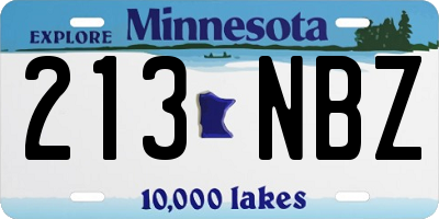 MN license plate 213NBZ