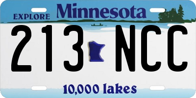 MN license plate 213NCC