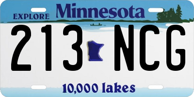 MN license plate 213NCG