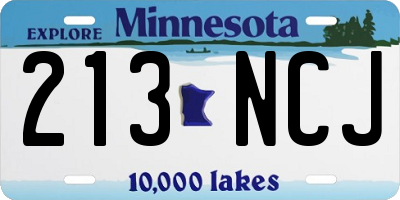 MN license plate 213NCJ