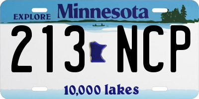 MN license plate 213NCP