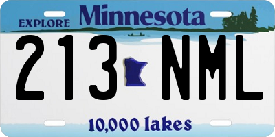 MN license plate 213NML