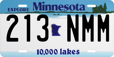 MN license plate 213NMM