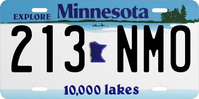 MN license plate 213NMO