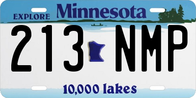 MN license plate 213NMP