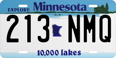 MN license plate 213NMQ