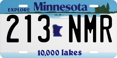 MN license plate 213NMR