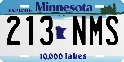 MN license plate 213NMS