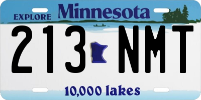 MN license plate 213NMT