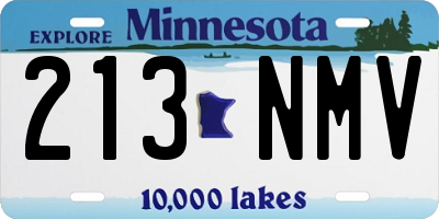 MN license plate 213NMV